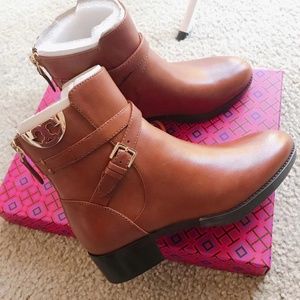 New Tory Burch Sidney Leather Ankle Boots